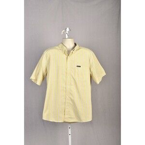 CHAPS Button Down Easy Care Yellow Striped Shirt Size XL